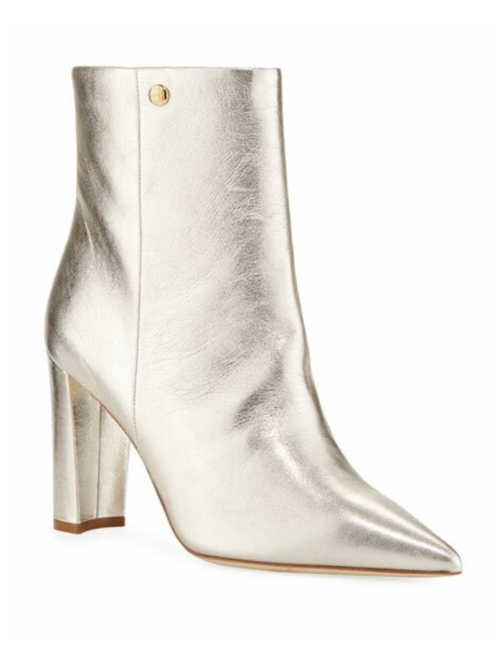 New! TORY BURCH Penelope Pointy Toe Metallic 90mm Booties In Spark Gold 5.5 DD35